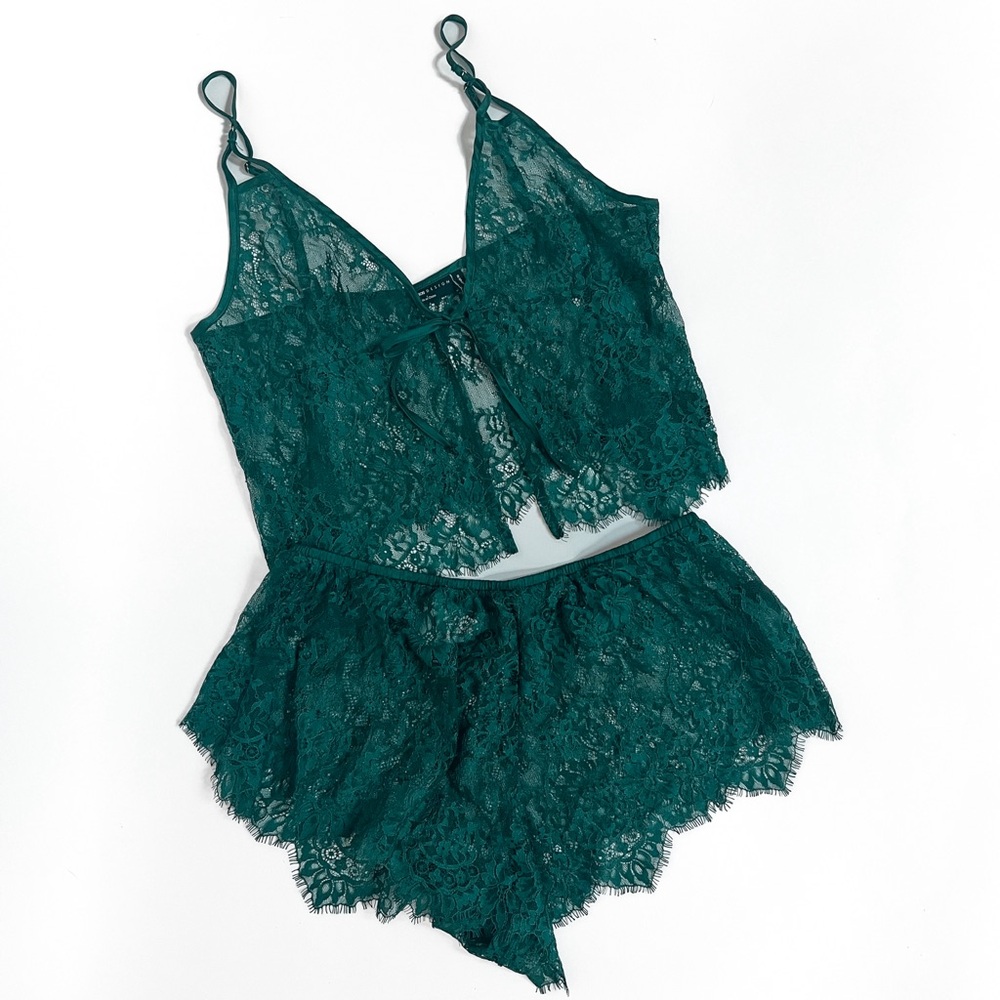 ASOS Teal Green Lace Lingerie Set - Picture 5 of 12